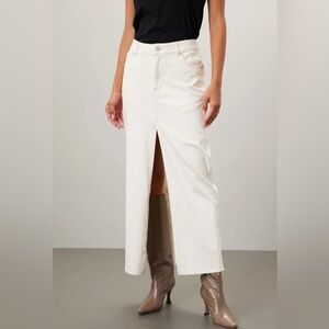 DL1961 Asra Denim Maxi Skirt Ecru White *flaw
